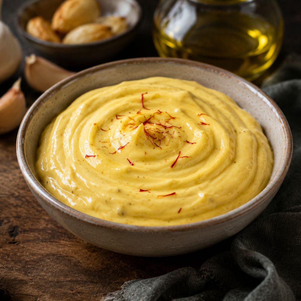 Mayonnaise au Safran et Ail Confit