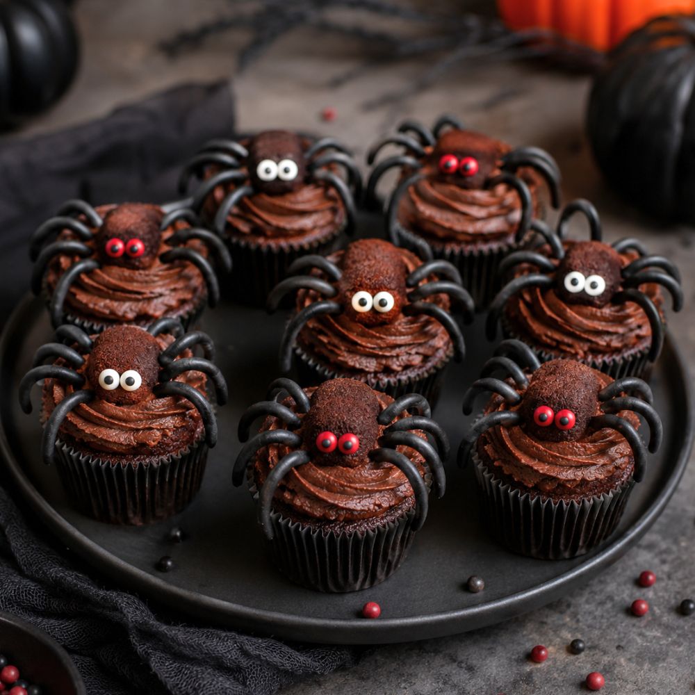 Mini cupcake araignée