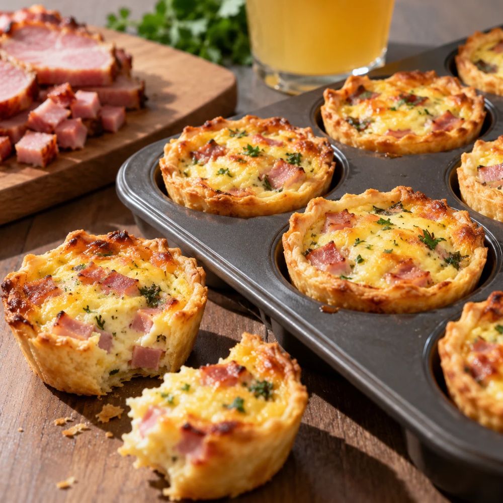 Mini quiche au jambon à la bière hoegaarden