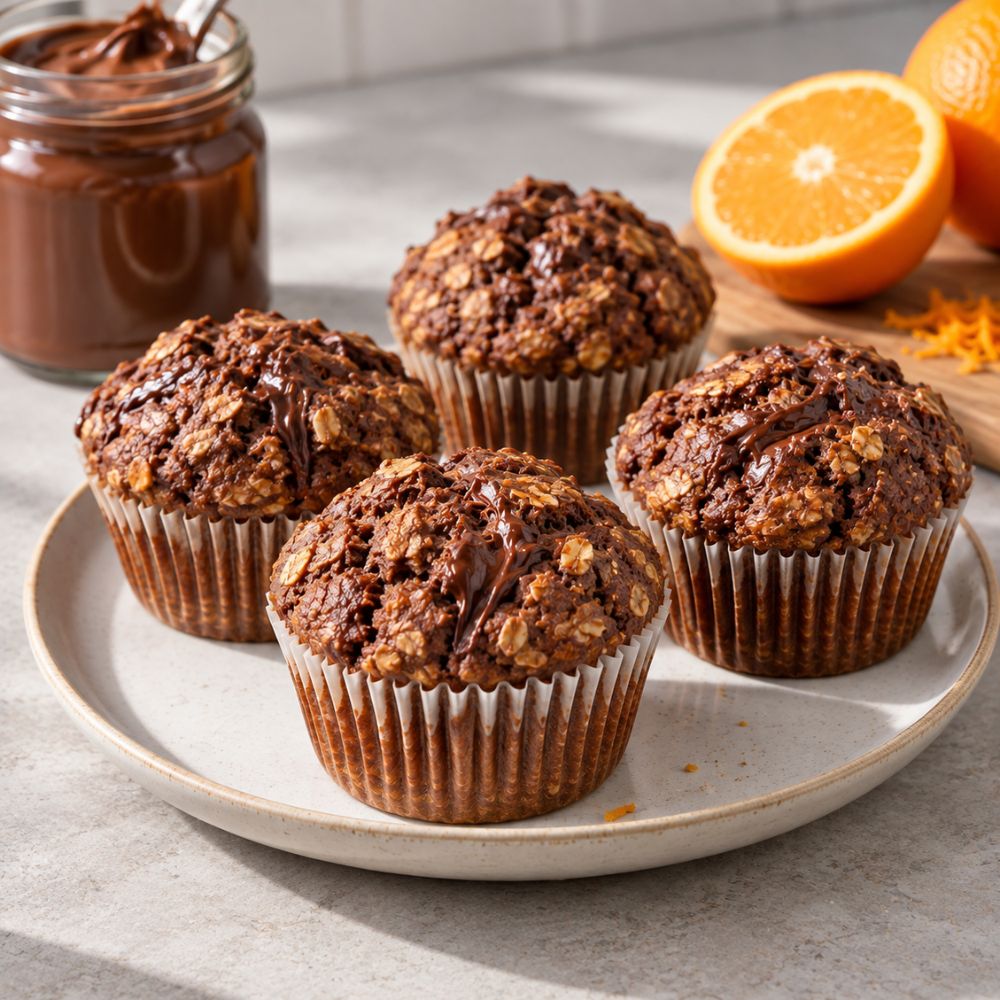 Muffins avoine et tartinade aux noisettes