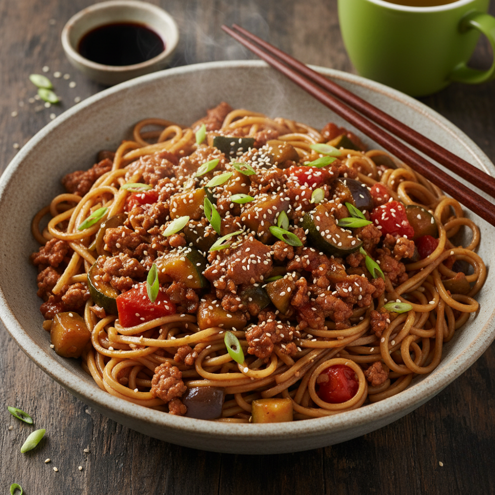 Nouilles asiatiques au porc