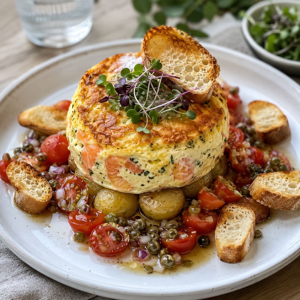 Omelette au saumon fumé