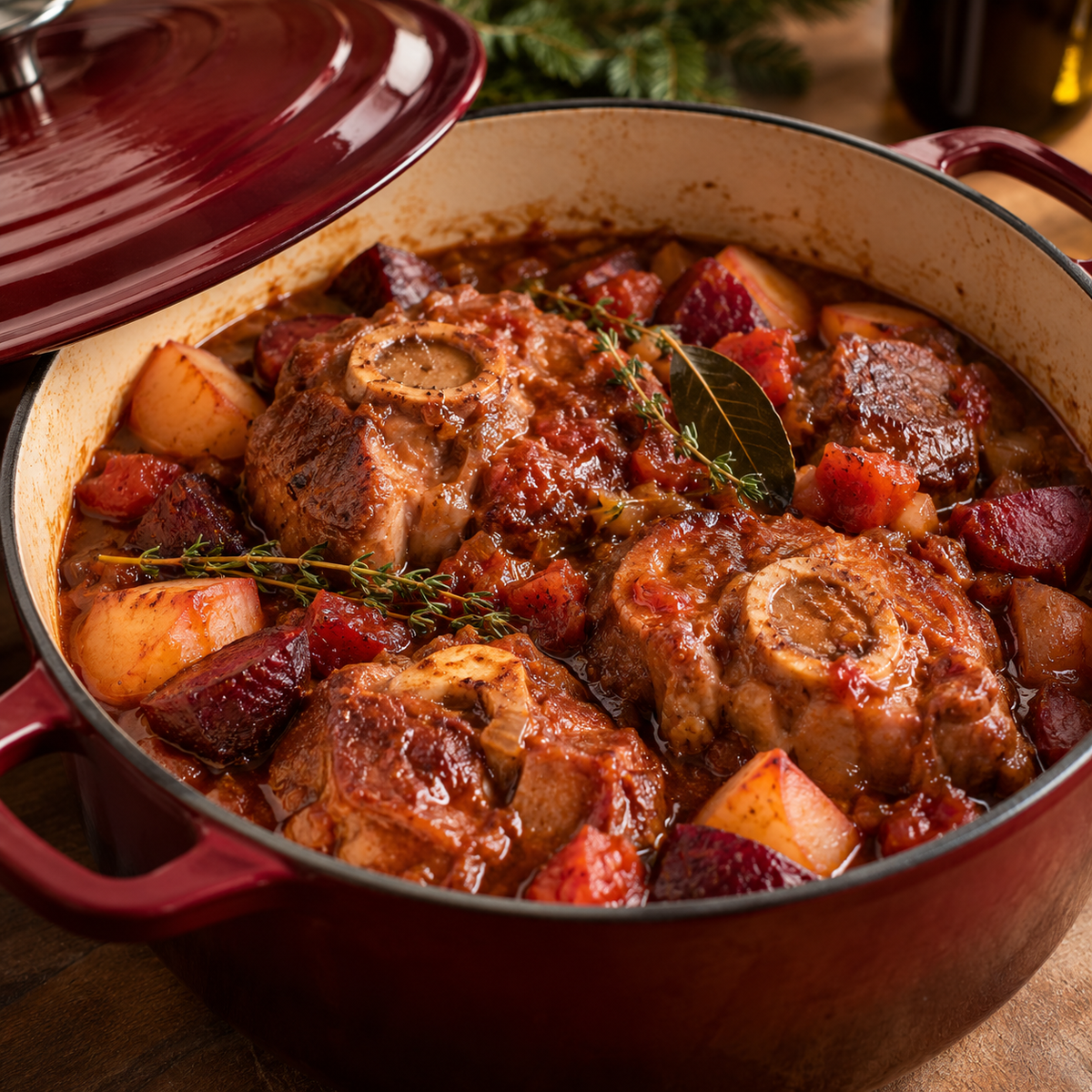 Osso bucco de porc du Québec aux effluves de Noël