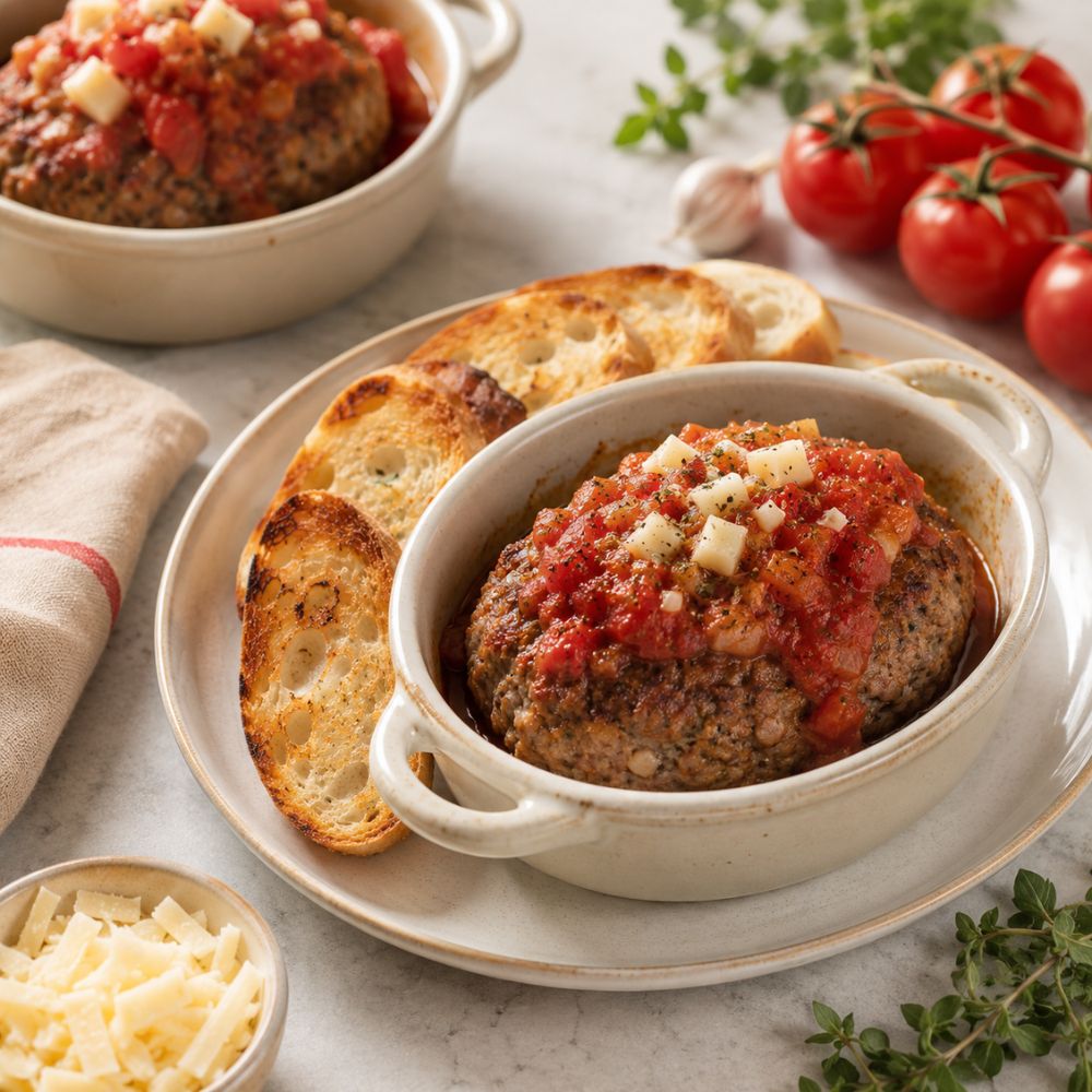 Pain de viande et ragoût de tomate