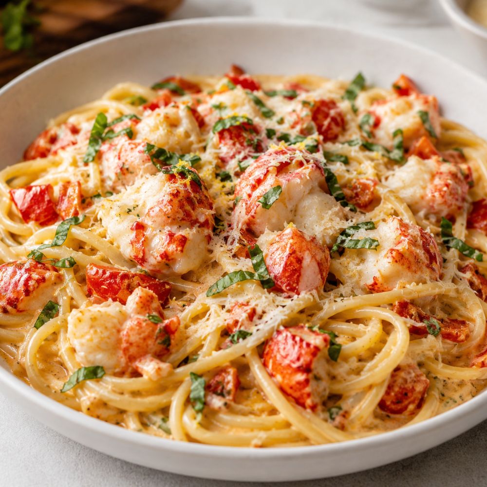 Pâtes décadentes au homard