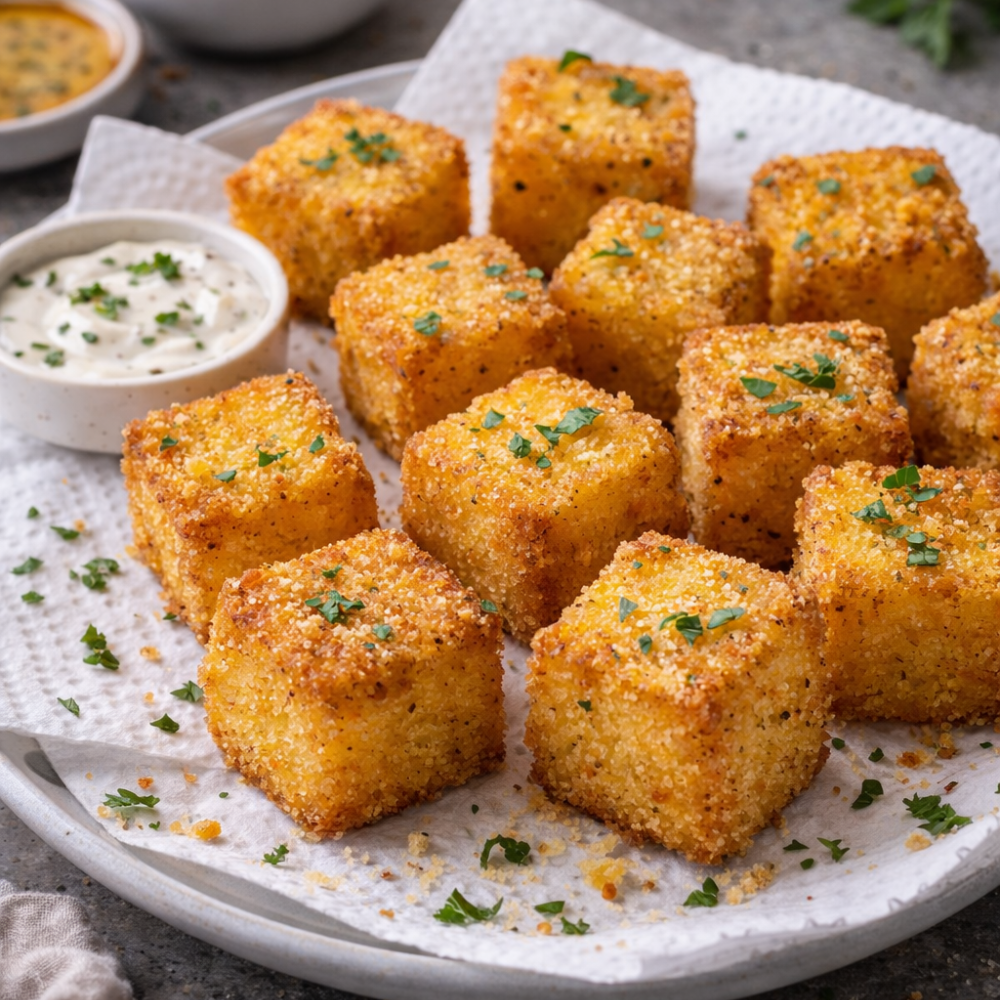 Pavés de polenta croustillants