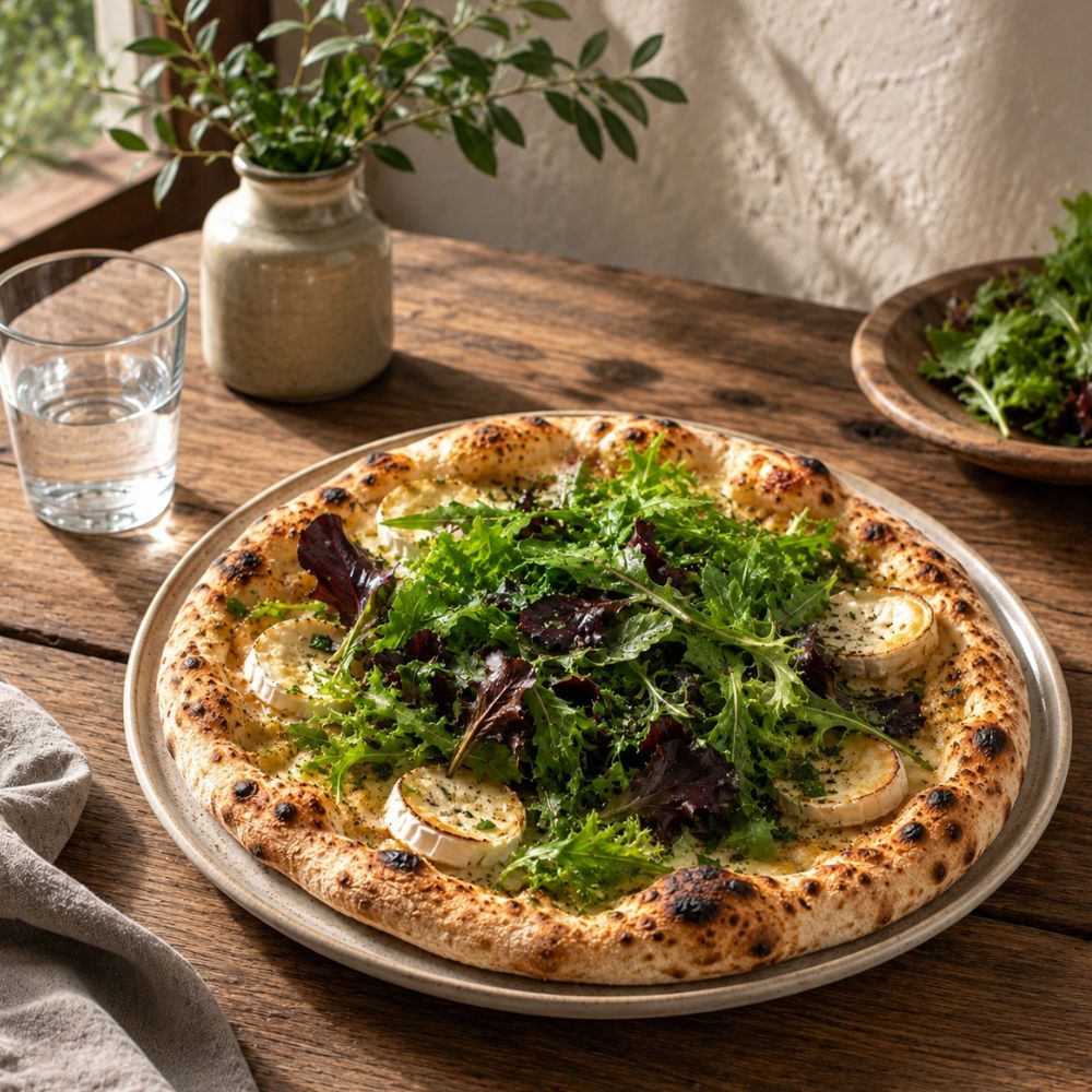Pizza au chèvre chaud