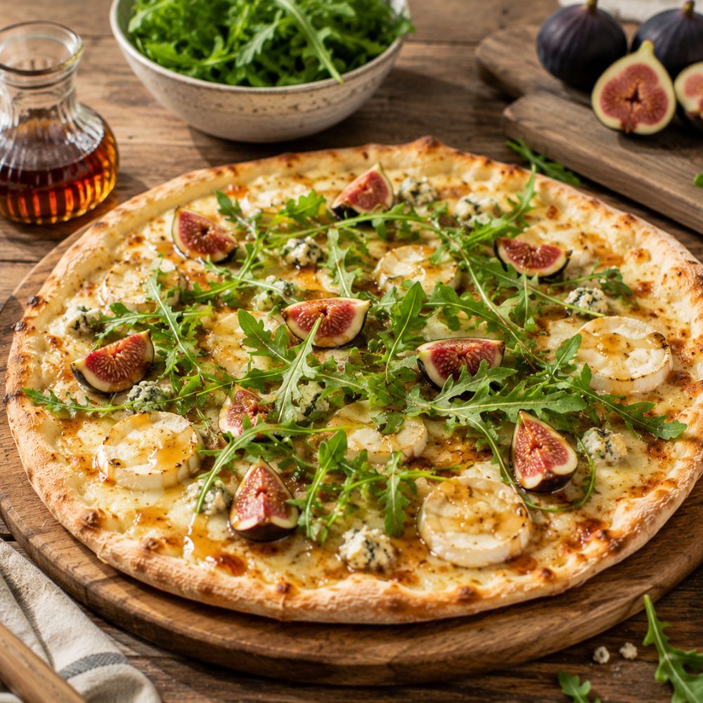 Pizza au fromage et sucre d'érable