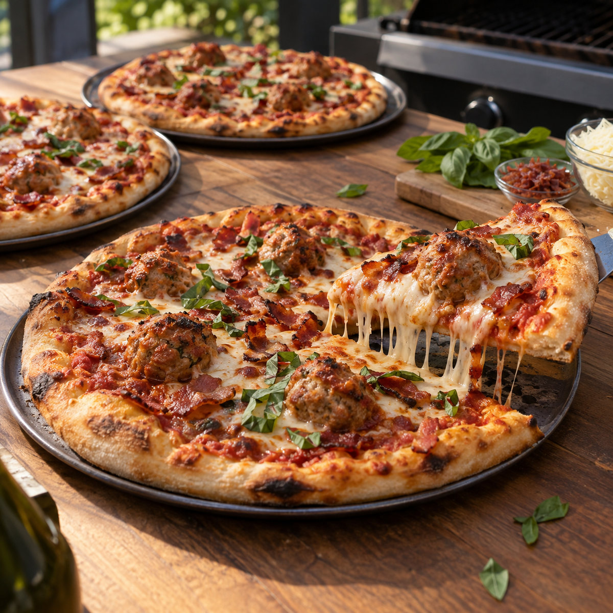 Pizza aux boulettes