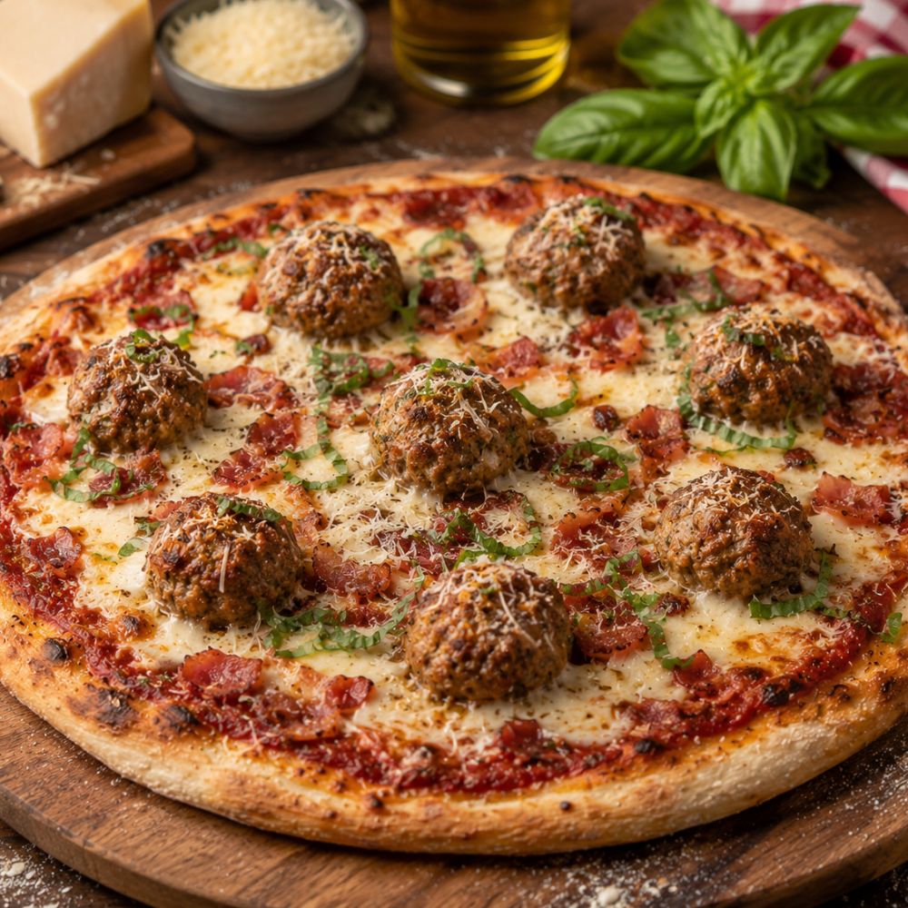 Pizza aux boulettes