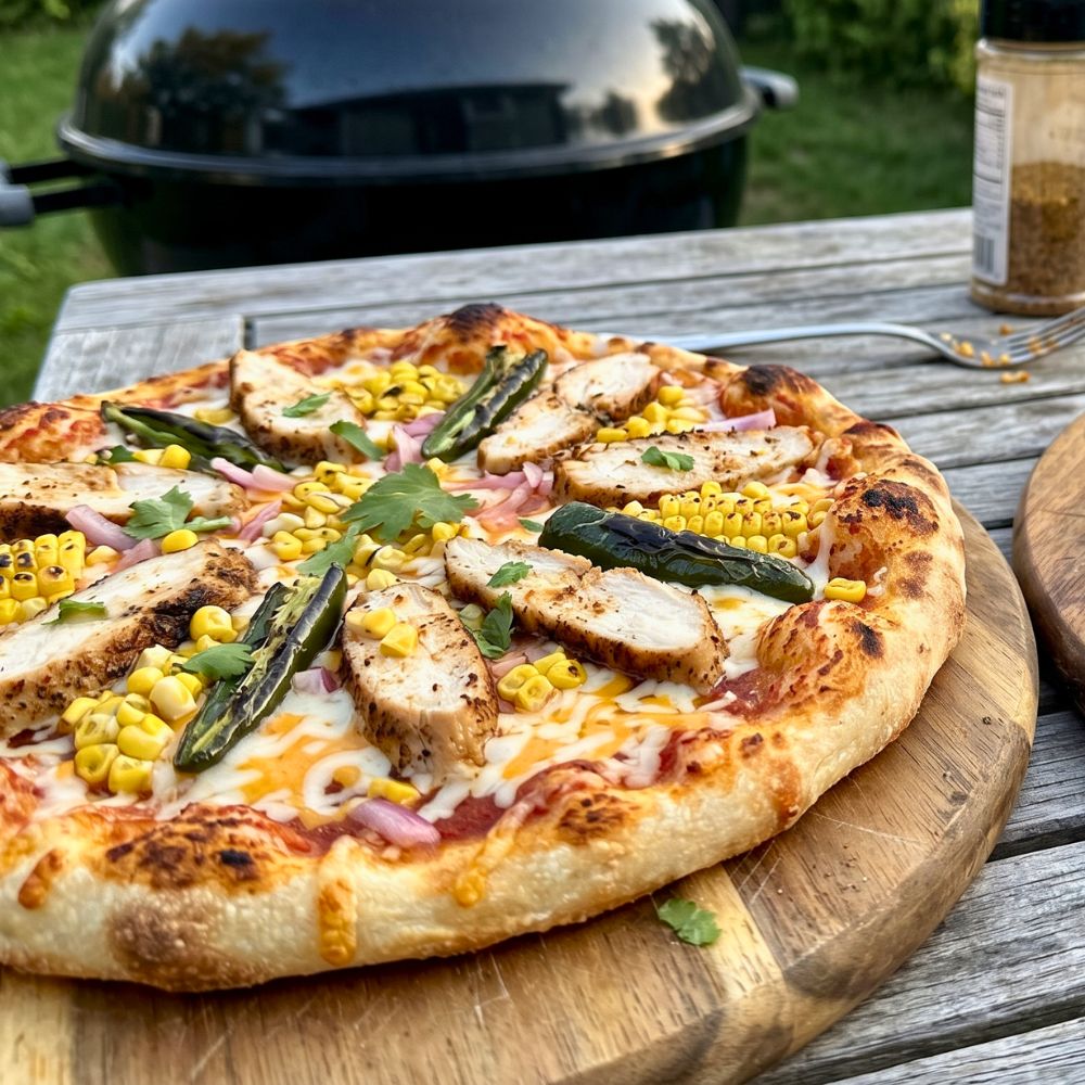 Pizza poulet maïs