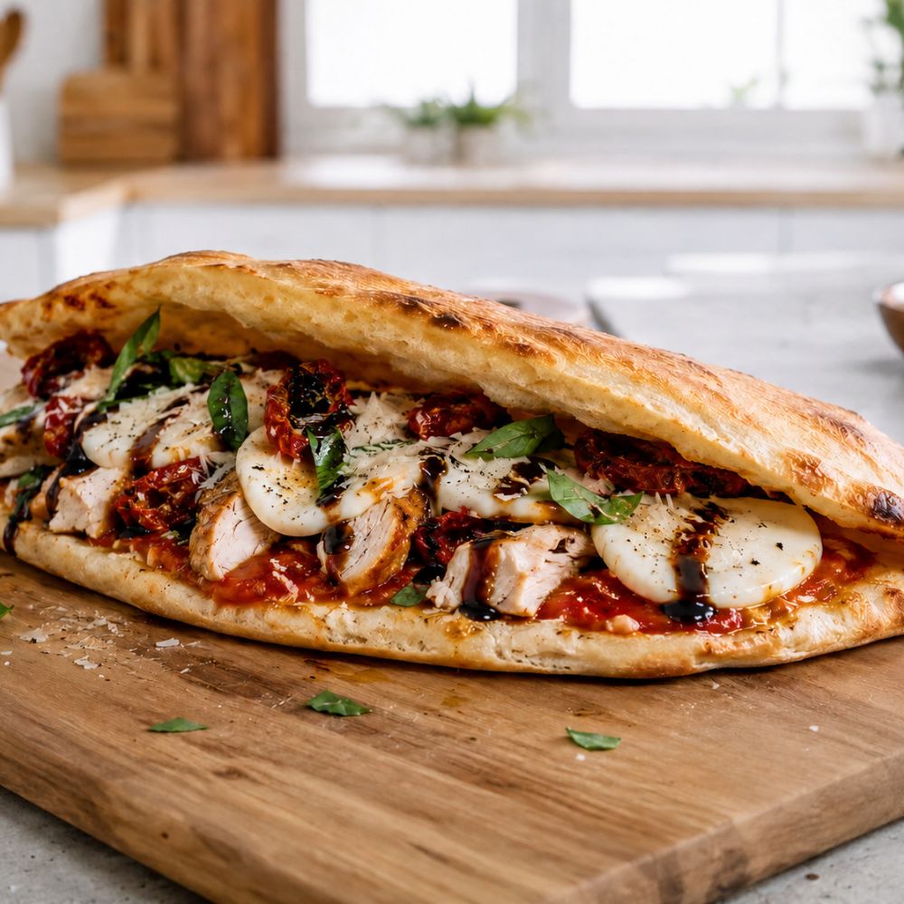 Pizza sandwich aux tendres de poulet