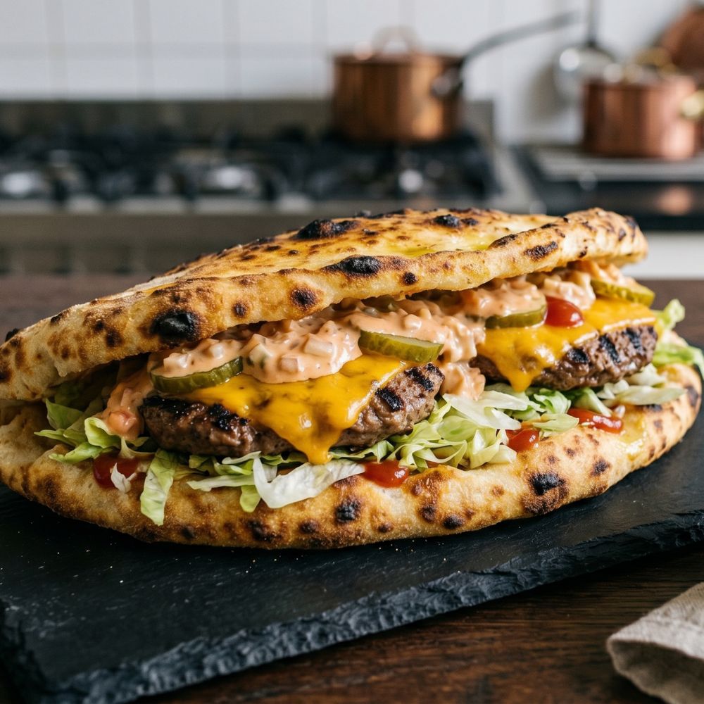 Pizza sandwich cheeseburger