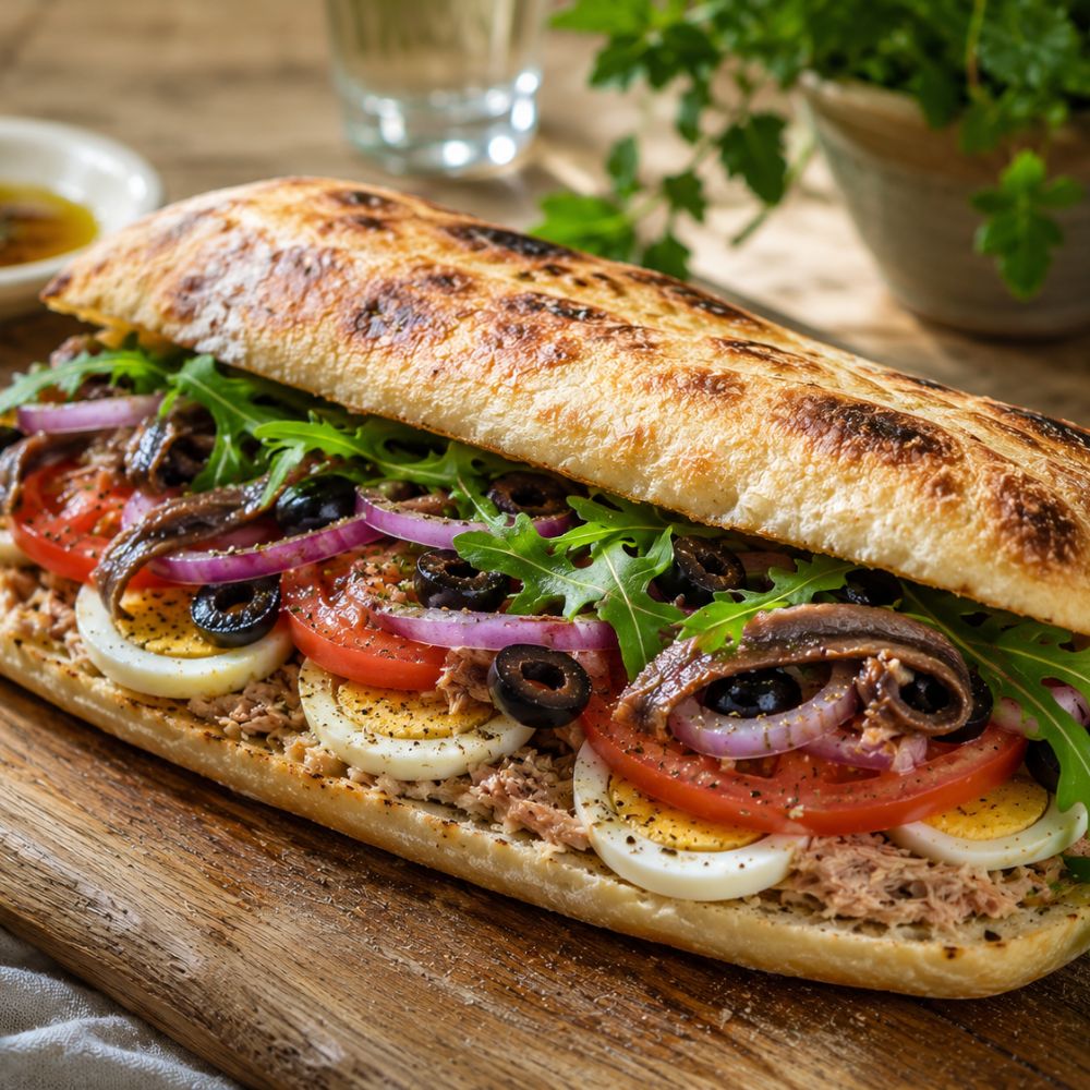 Pizza sandwich façon pan bagnat