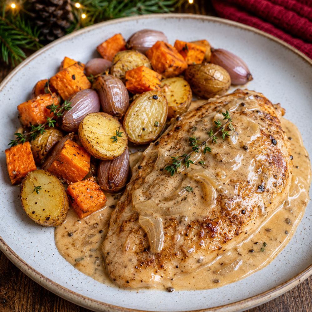 Poitrine de poulet crémeuse aux épices de noël