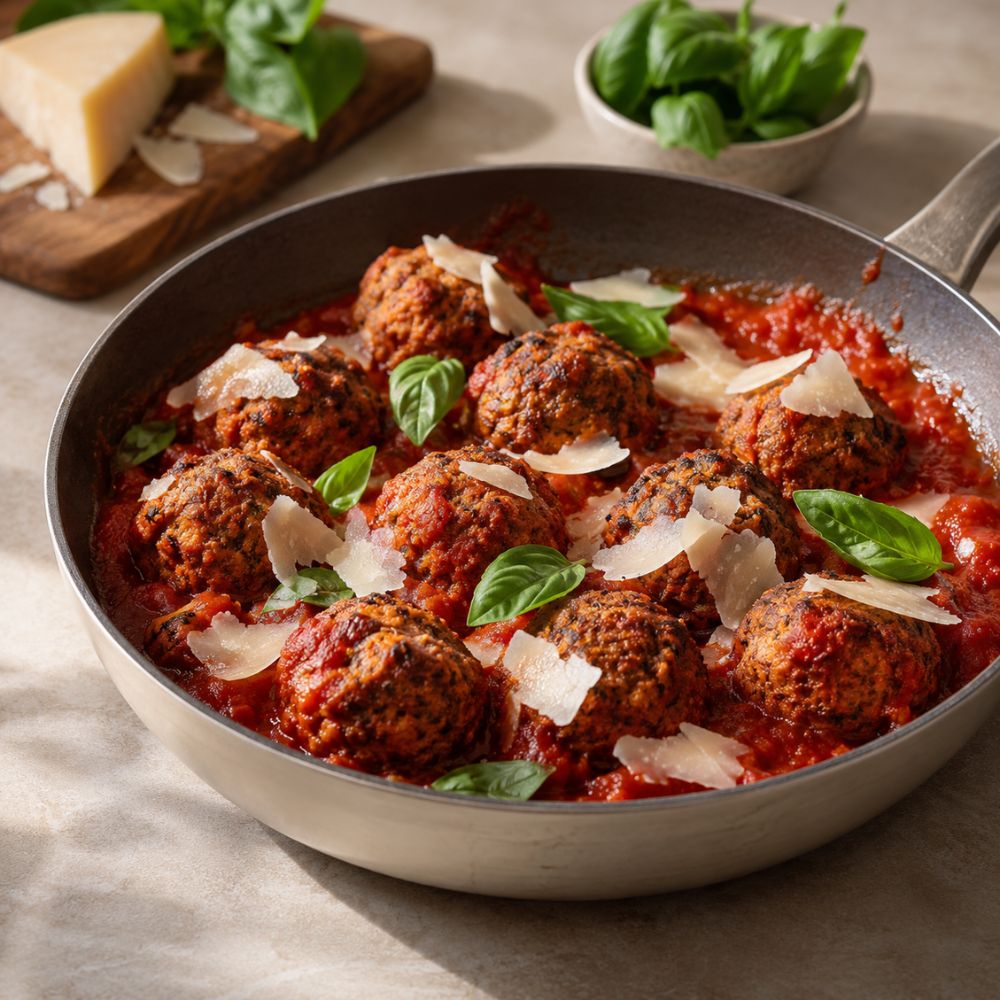 Polpettes de tempeh sauce tomate et parmesan