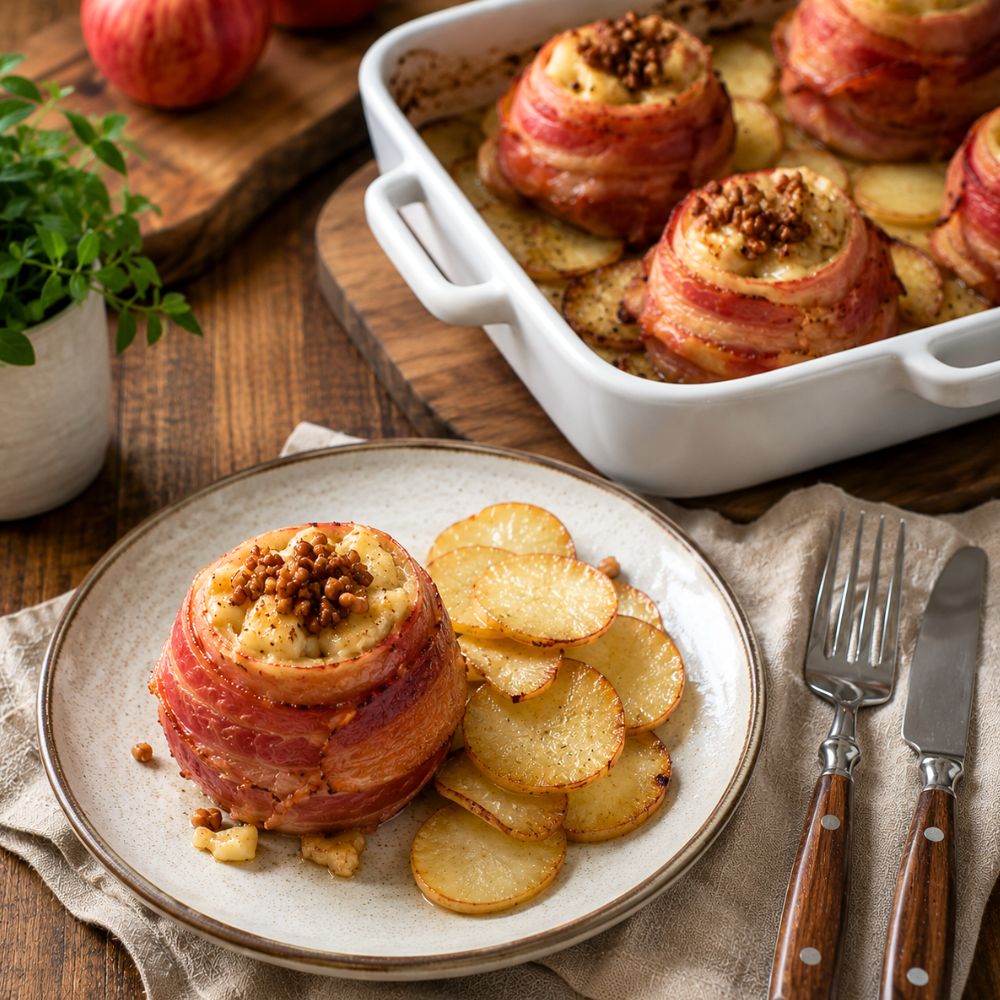 Pommes farcies au fromage à fondue et bacon