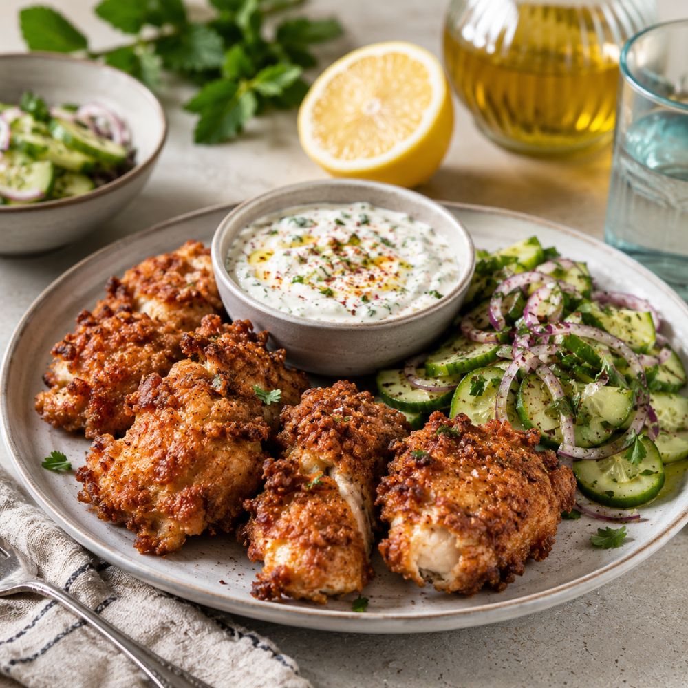 Poulet croustillant au yogourt