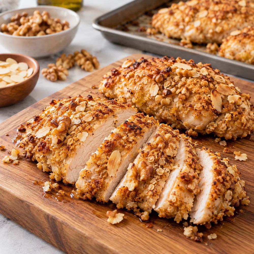 Poulet en croûte de noix
