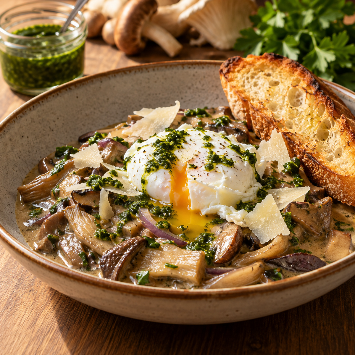 Ragoût de champignons et persillade