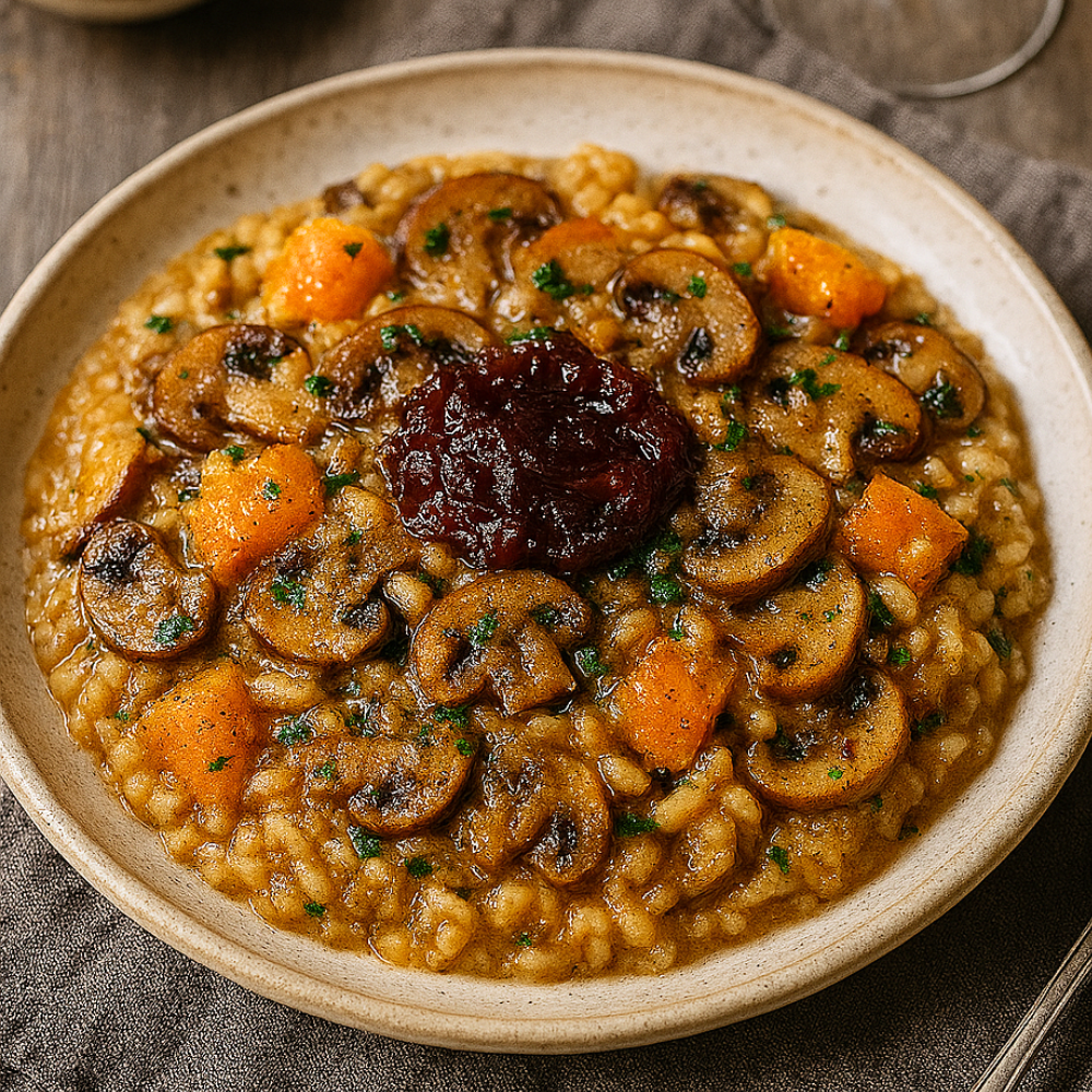 Risotto champignons et courge