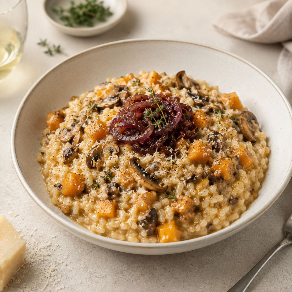 Risotto champignons et courge