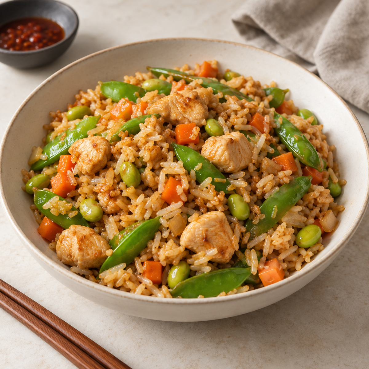 Riz frit au poulet