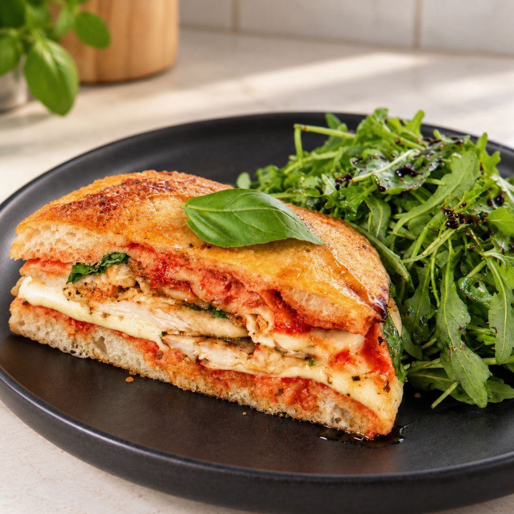 Sandwich au poulet parmigiana façon grilled cheese