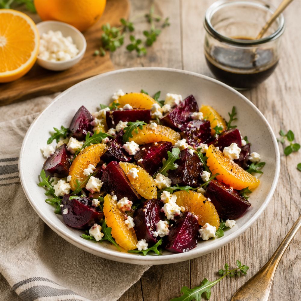 Salade de betteraves, oranges et feta