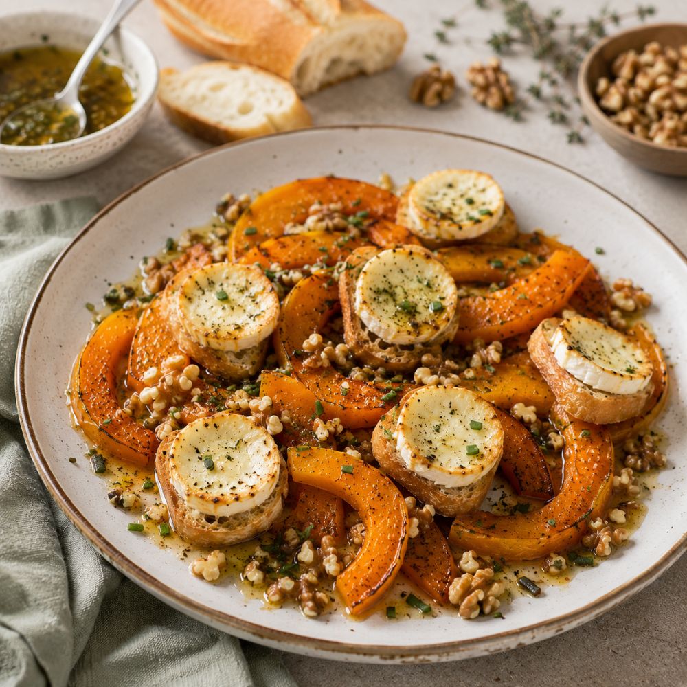 Salade de citrouille et chèvre