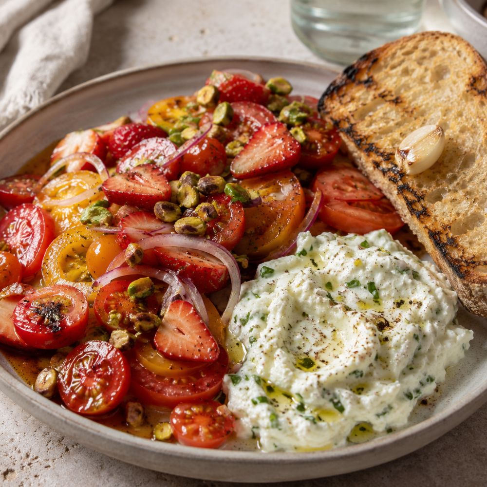 Salade de tomates et ricotta