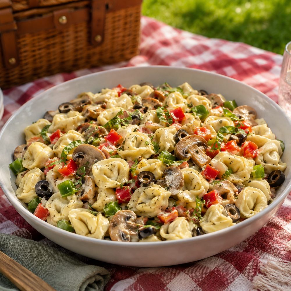 Salade de tortellinis au fromage et bacon