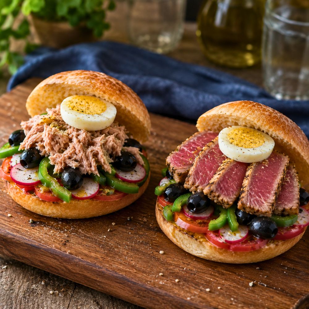 Sandwich à la niçoise (inspiration pan bagnat)