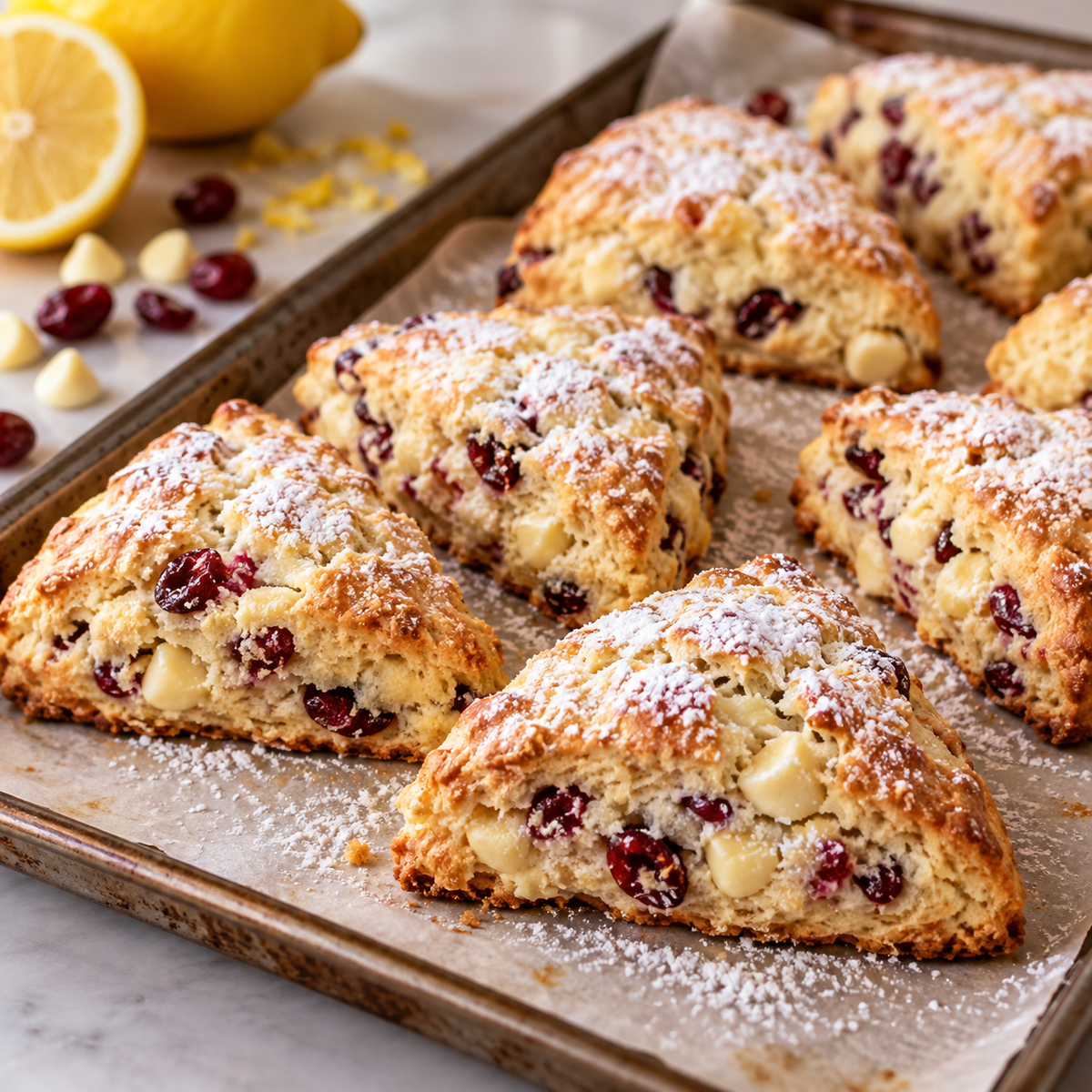 Scones canneberges et chocolat blanc