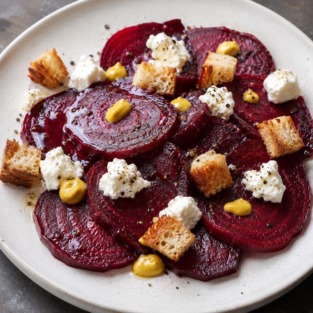 "Smoked meat" de betterave et chèvre frais