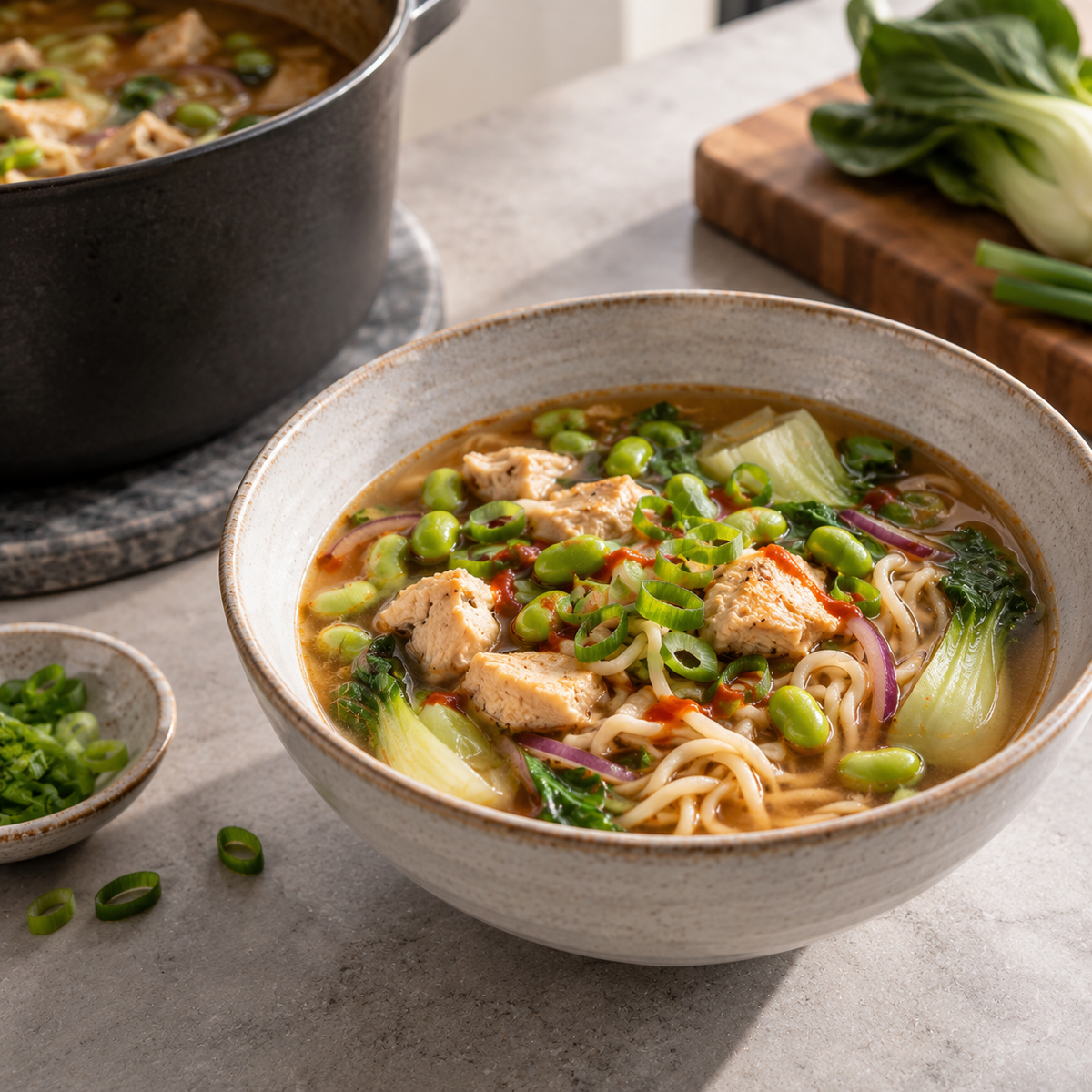 Soupe miso au poulet