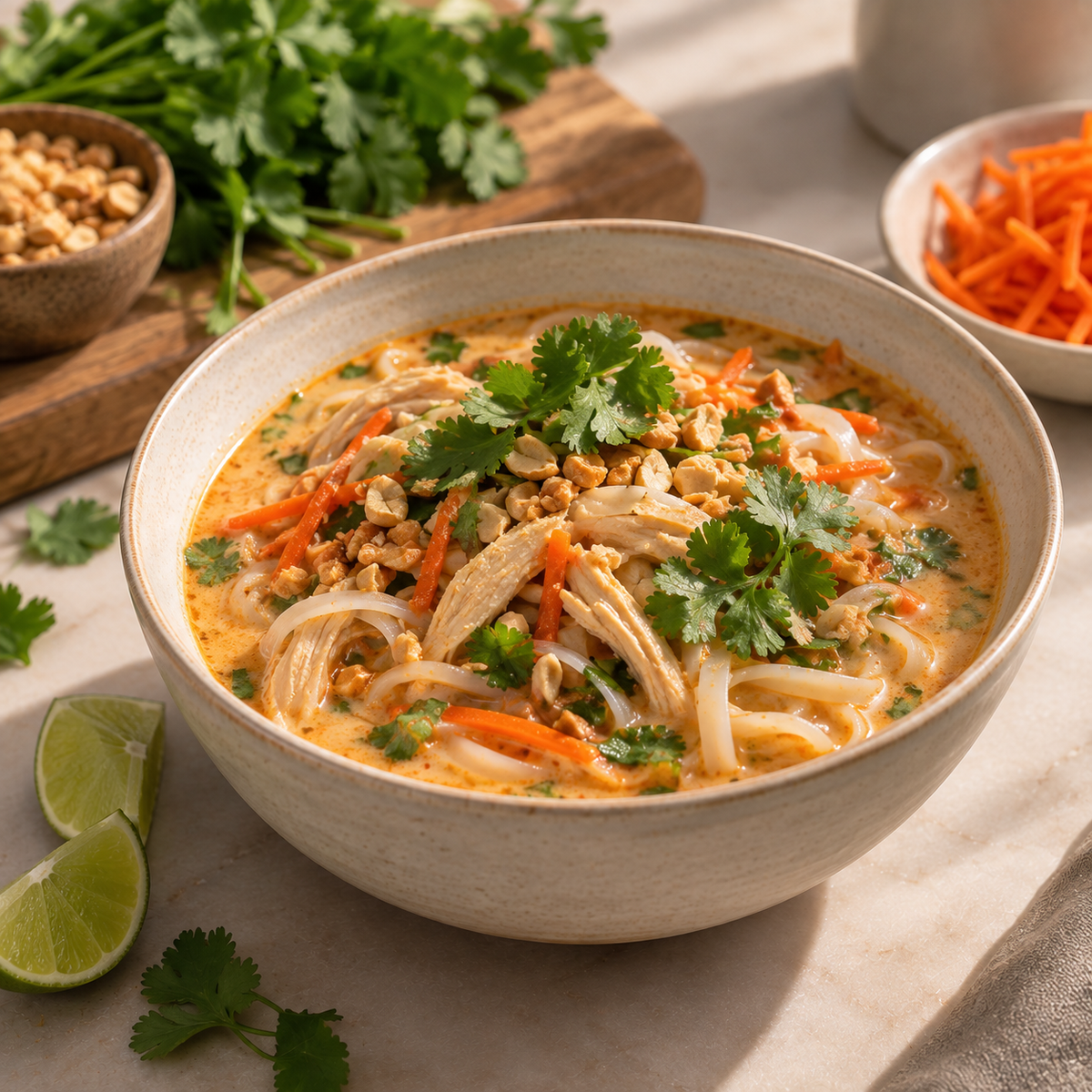 Soupe thaï crémeuse aux nouilles de riz