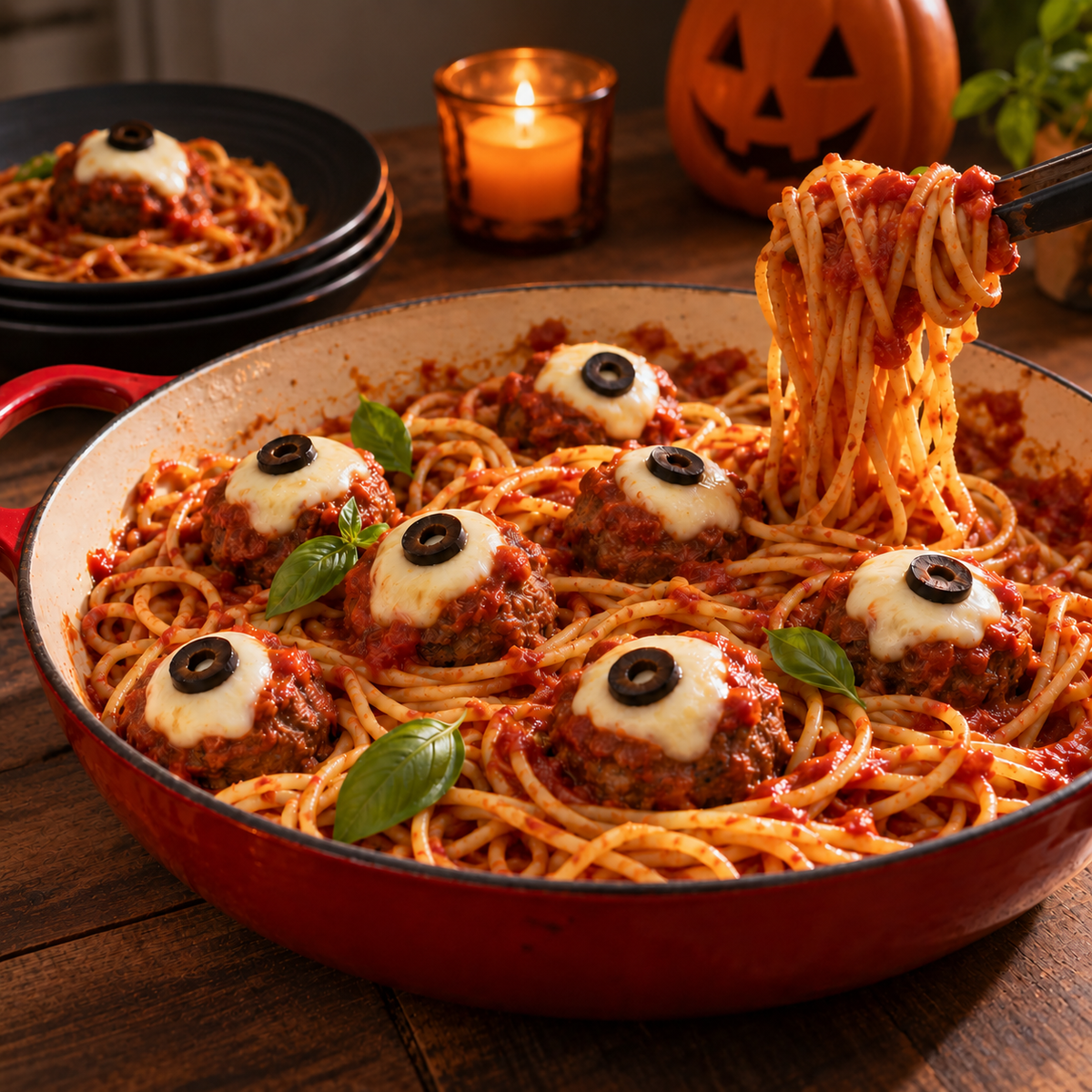 Spaghetti aux boulettes monstrueuses