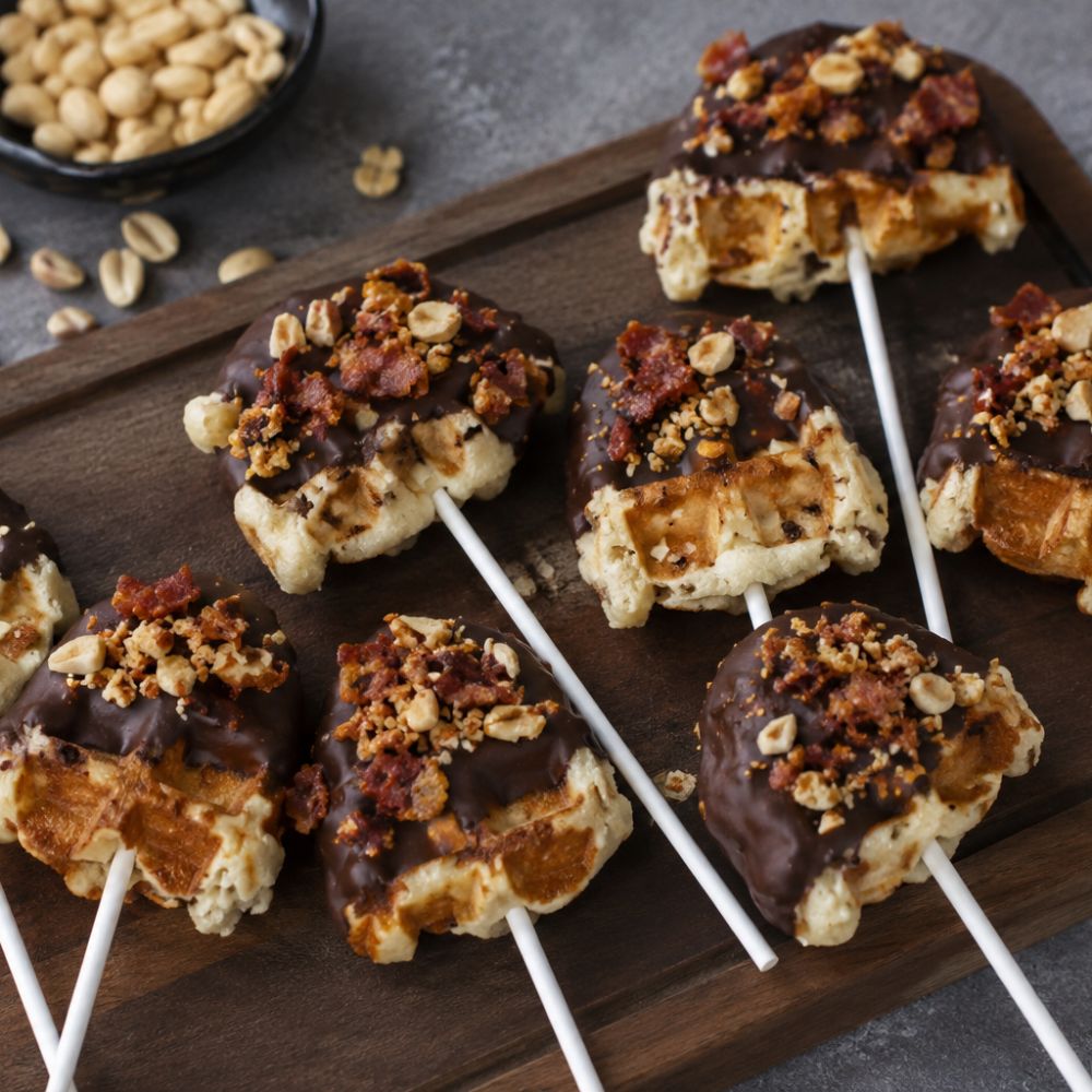 Sucette gaufre chocolat bacon