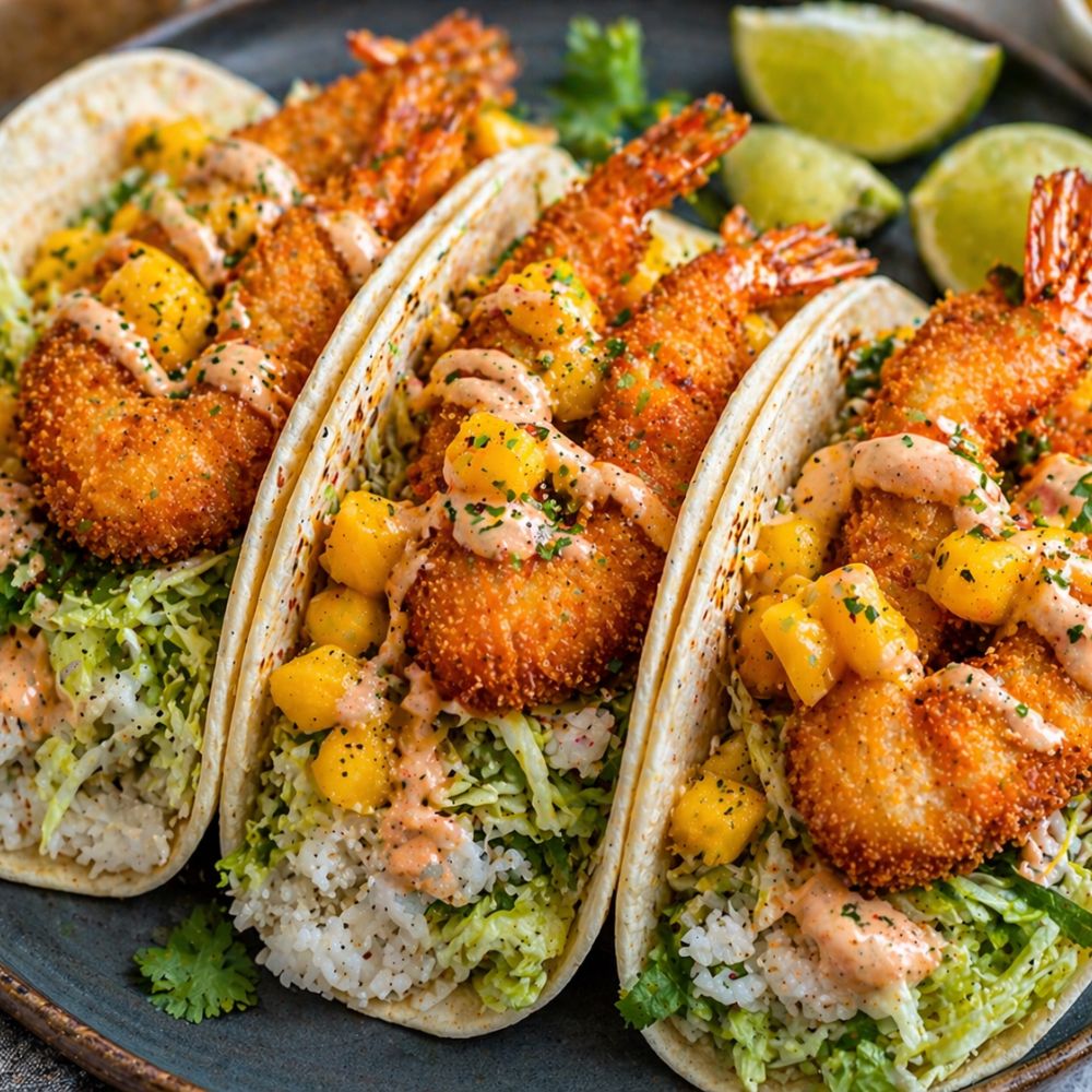 Tacos de crevettes croustillantes
