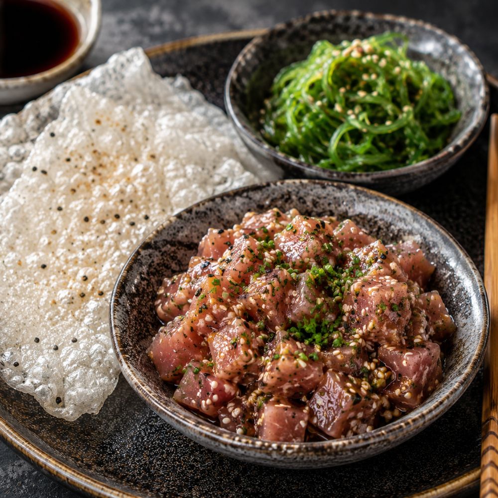 Tartare de thon au sésame et gingembre