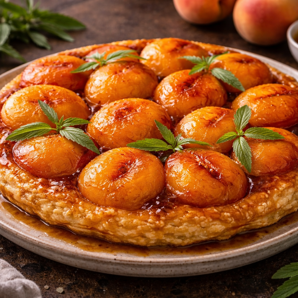 Tarte Tatin Pêche et Verveine