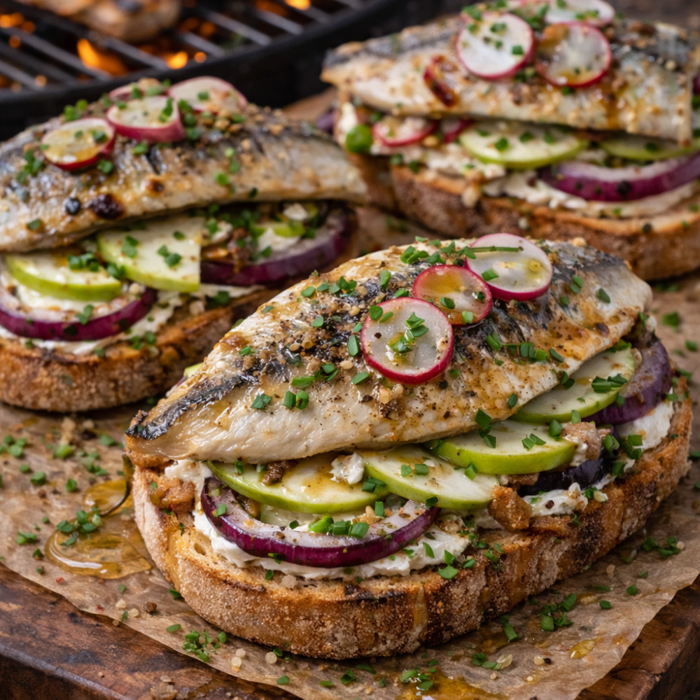 Tartine de hareng au BBQ