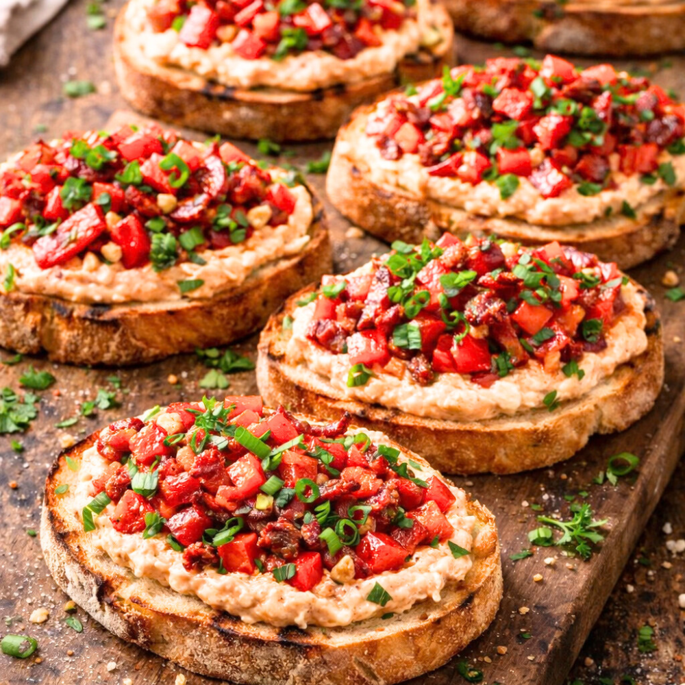 Tartines Ricotta et Poivron Rouge