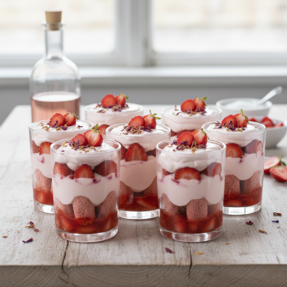 Tiramisu à la Fraise et à la Rose