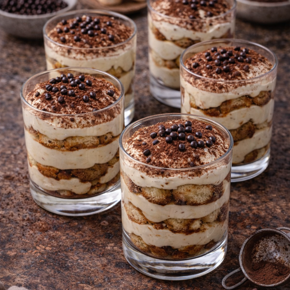Tiramisu café amaretto en verrine