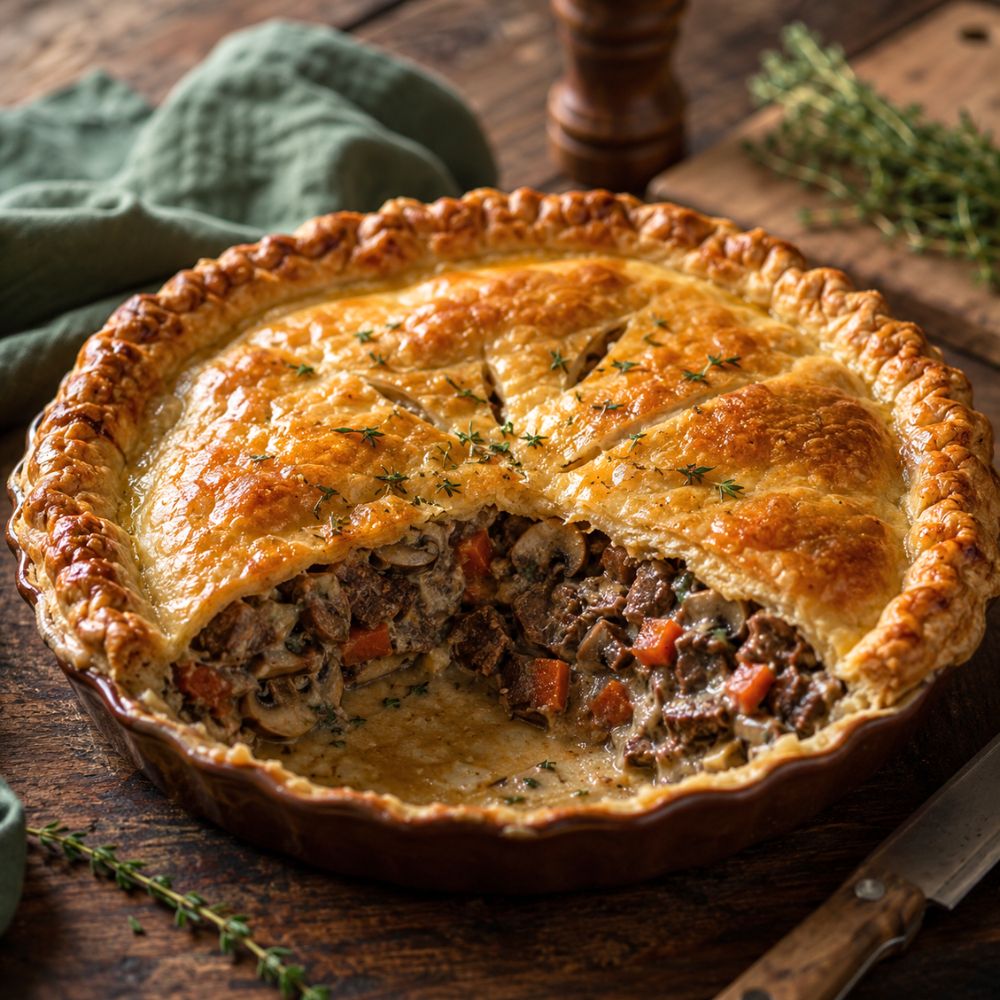 Tourte au bœuf bourguignon