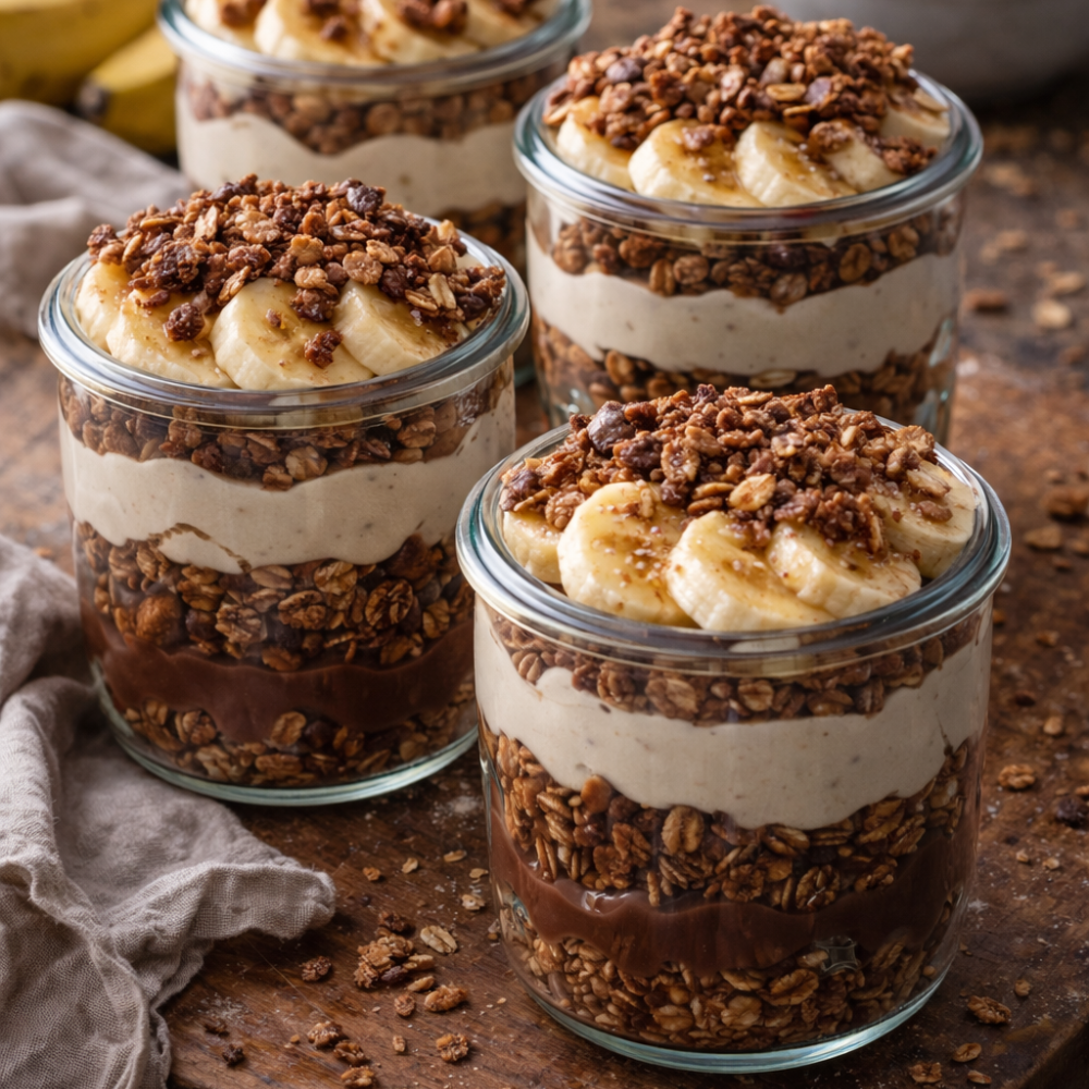 Verrine brunch Nutella et avoine croquant