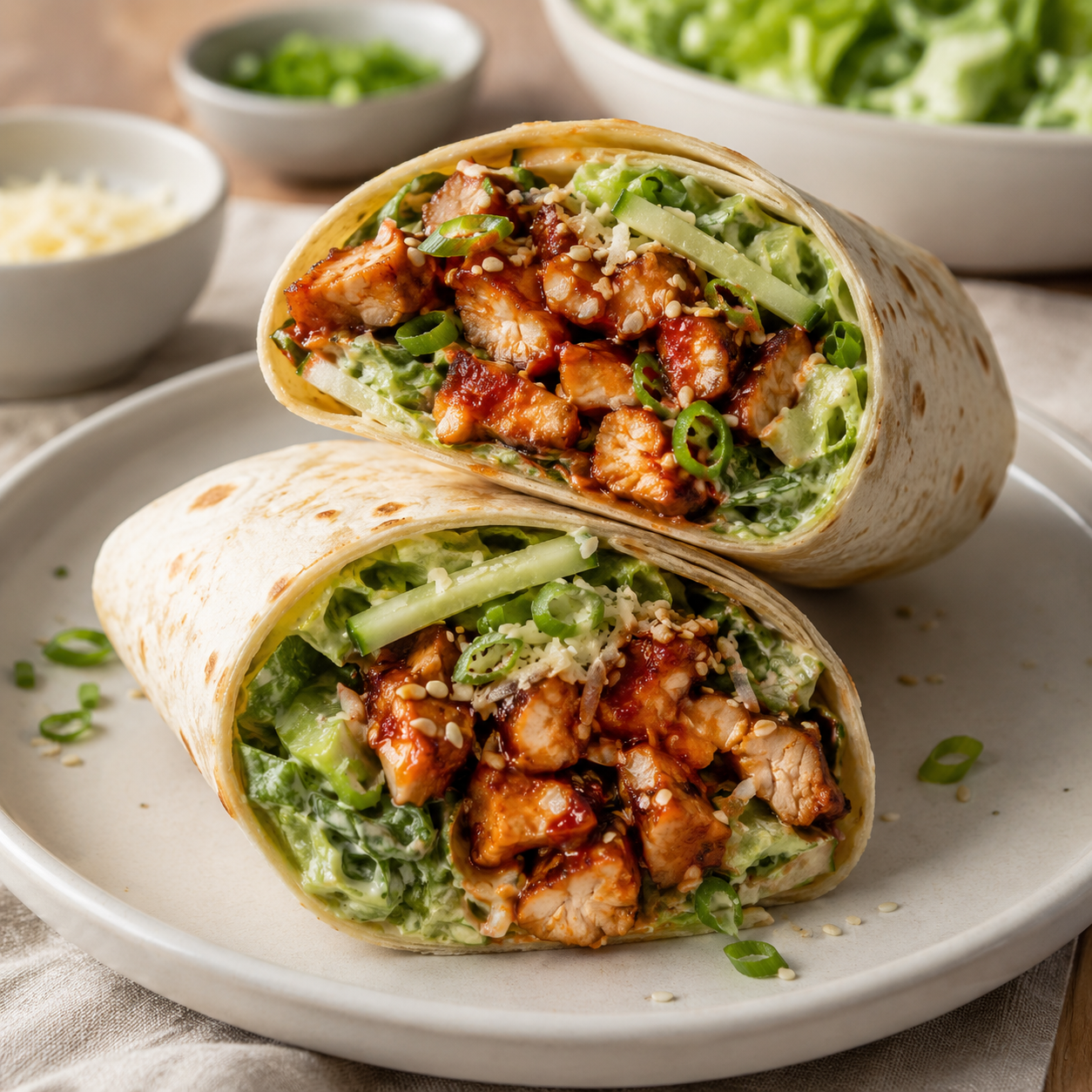 Wrap César au poulet gochujang