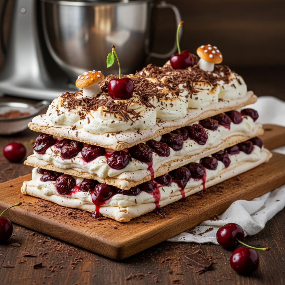 Bûche Forêt Noire Meringuée